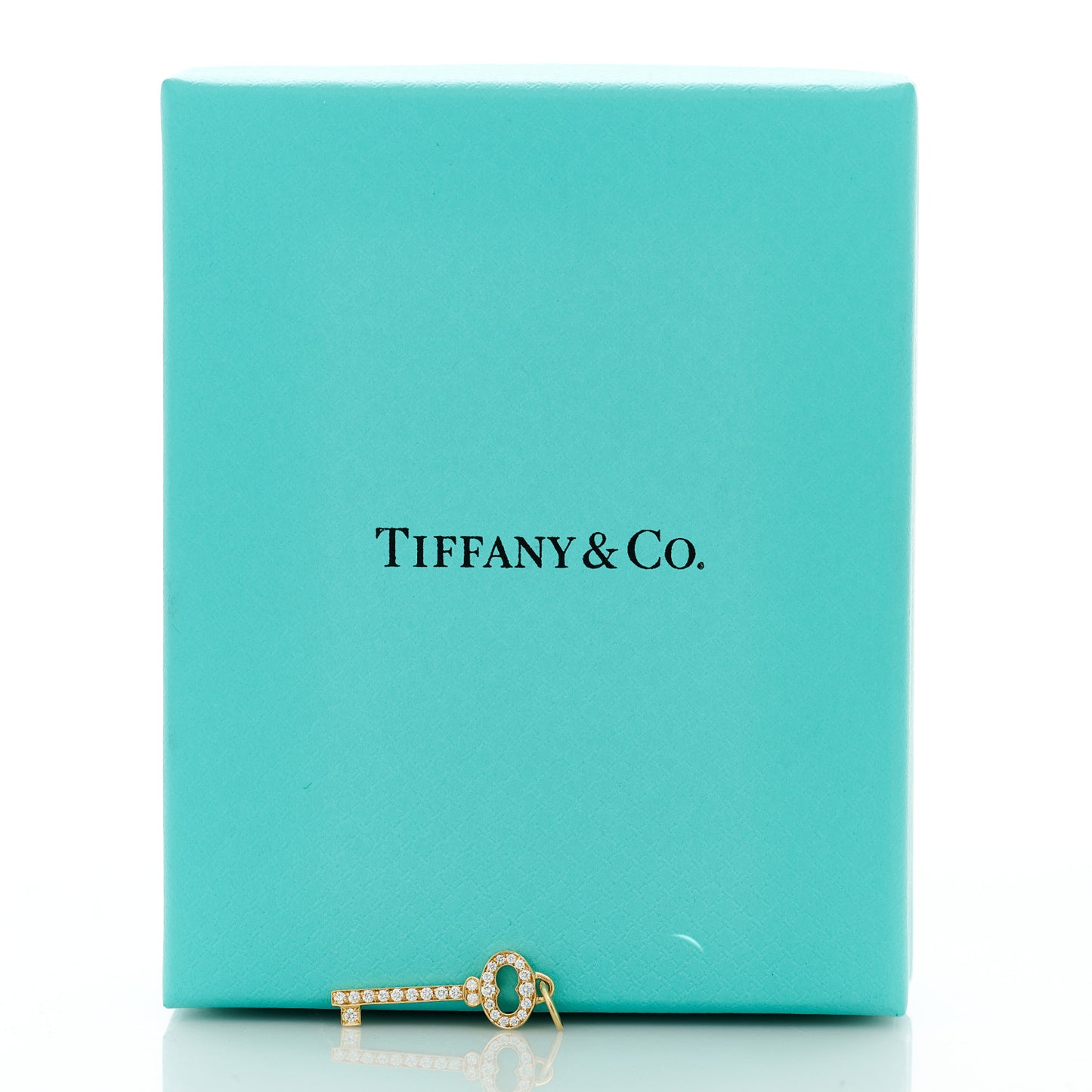18K Yellow Gold Diamond Mini Vintage Oval Key Pendant