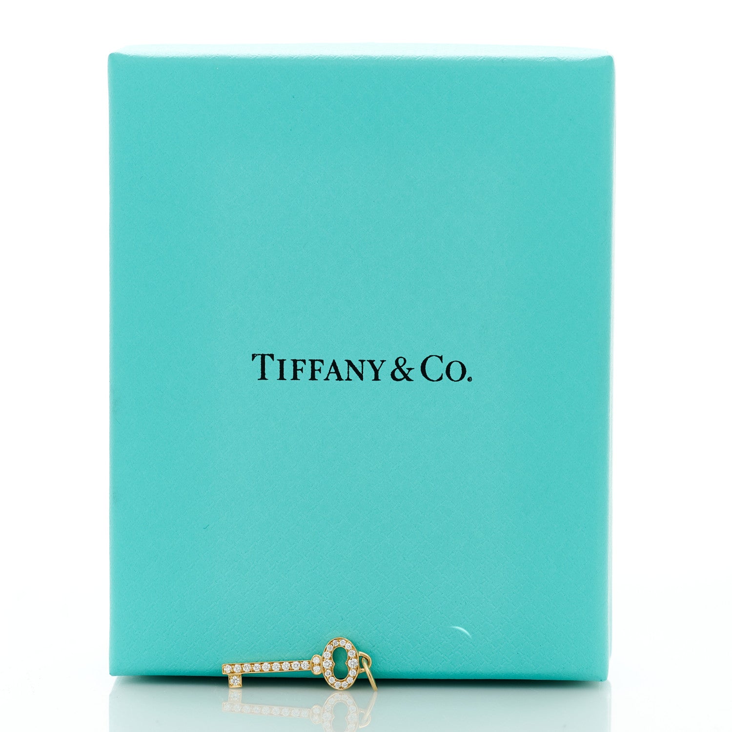 Tiffany 18K Yellow Gold Diamond Mini Vintage Oval Key Pendant 5 of 5