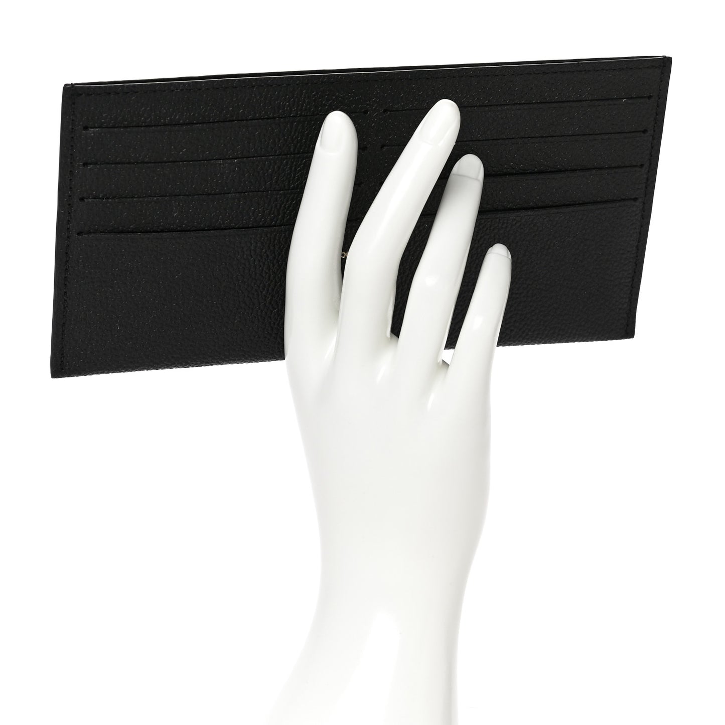 Calfskin Felicie Chain Wallet Card Holder Insert Black
