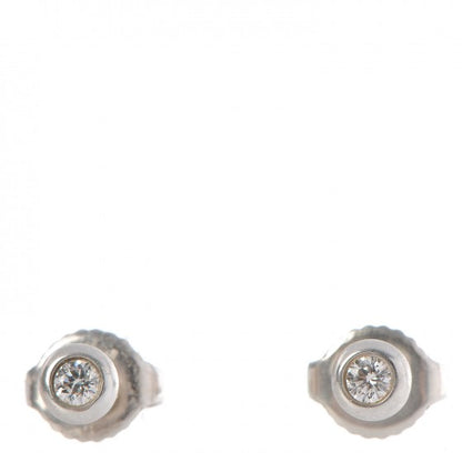 Tiffany Sterling Silver Diamond .10ctw Elsa Peretti Diamonds By The Yard Earrings 1 of 5
