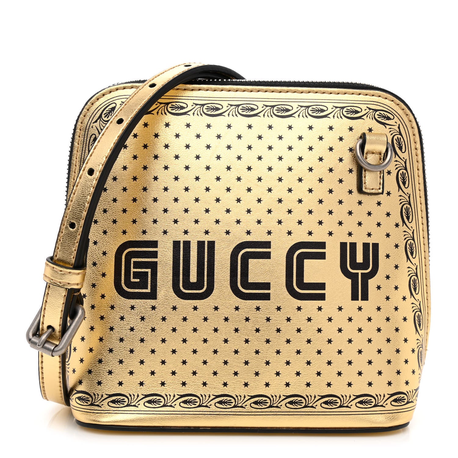 Gucci X SEGA Calfskin GUCCY Stars Mini Dome Shoulder Bag Gold 1 of 10