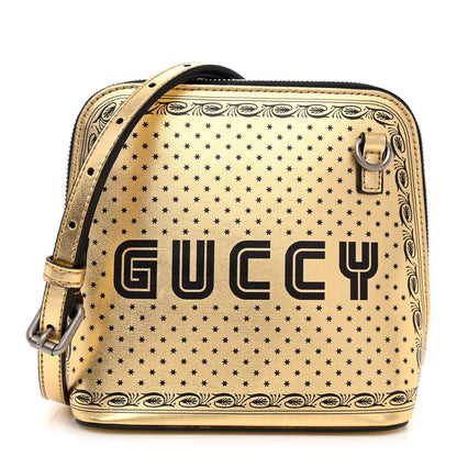 Gucci X SEGA Calfskin GUCCY Stars Mini Dome Shoulder Bag Gold 1 of 10