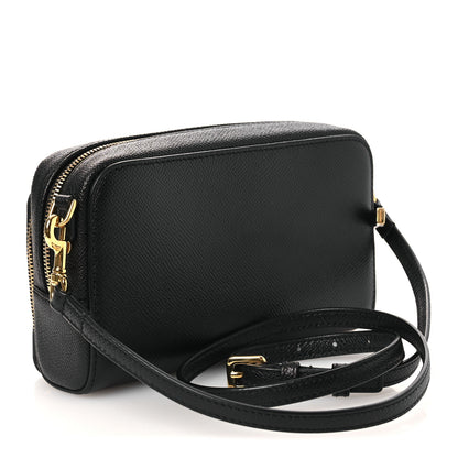 Christian Dior Grained Calfskin Caro Double Pouch Black 3 of 12