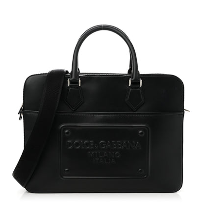Dolce & Gabbana Calfskin Embossed Briefcase Black 1 of 9