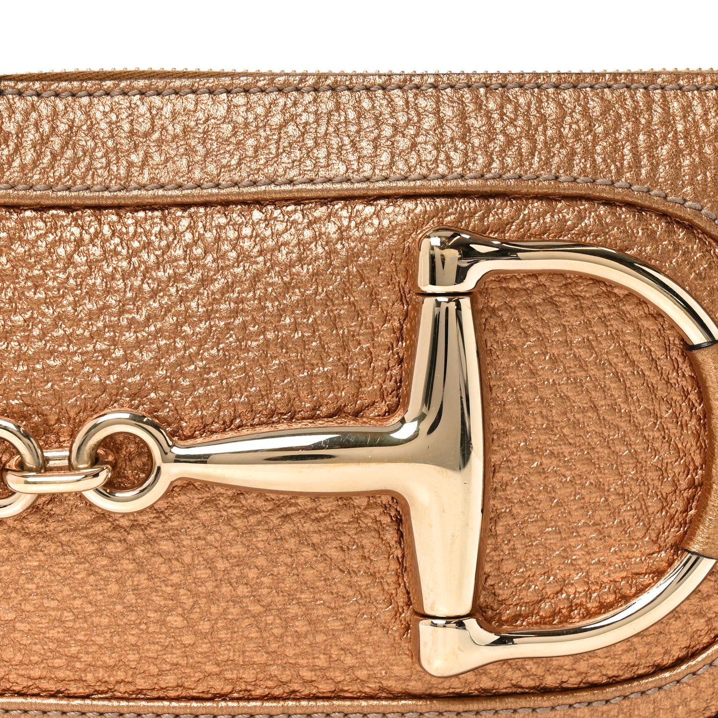 Metallic Calfskin Hasler Pochette Bronze