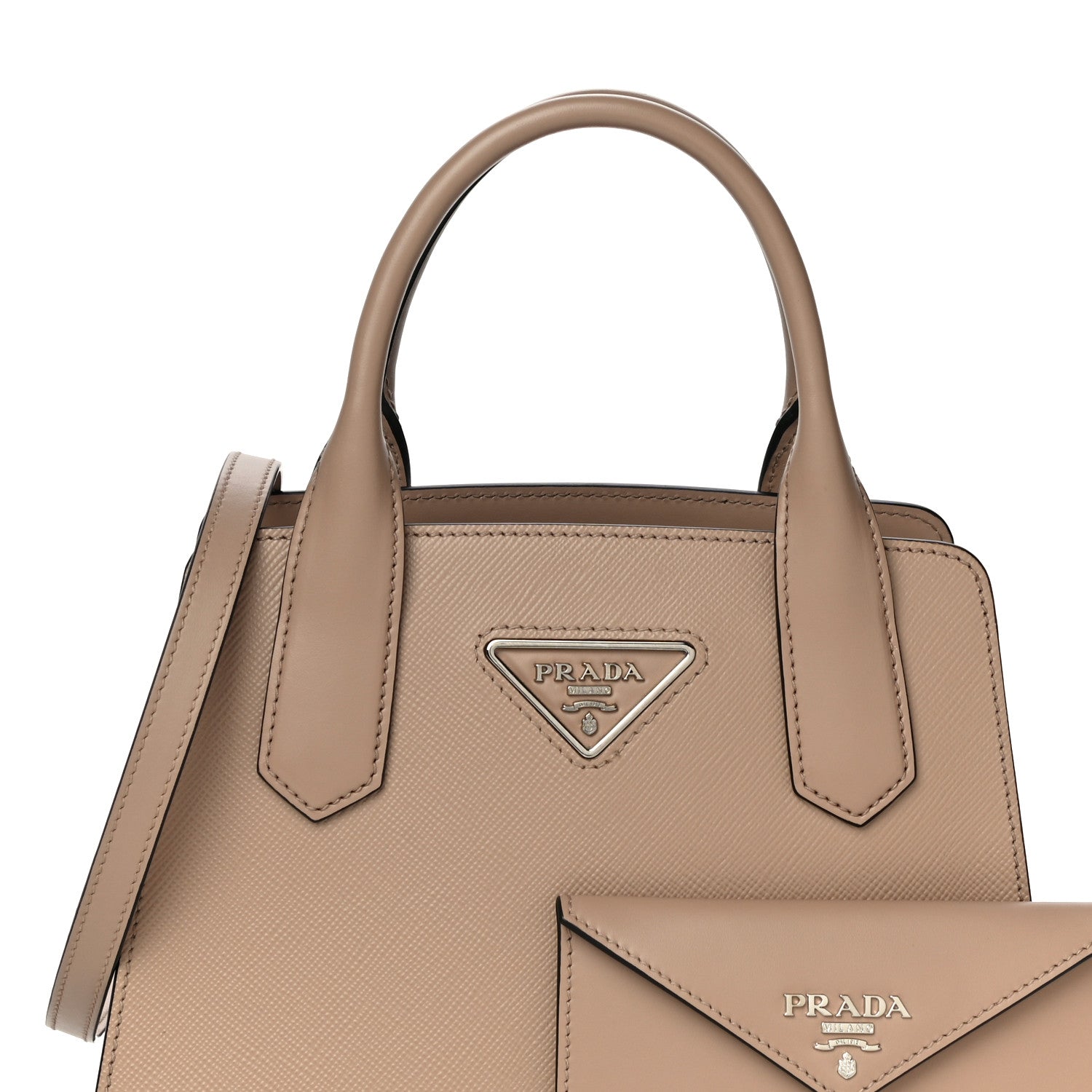Prada Saffiano Cuir Small Top Handle Tote Cammeo 10 of 10