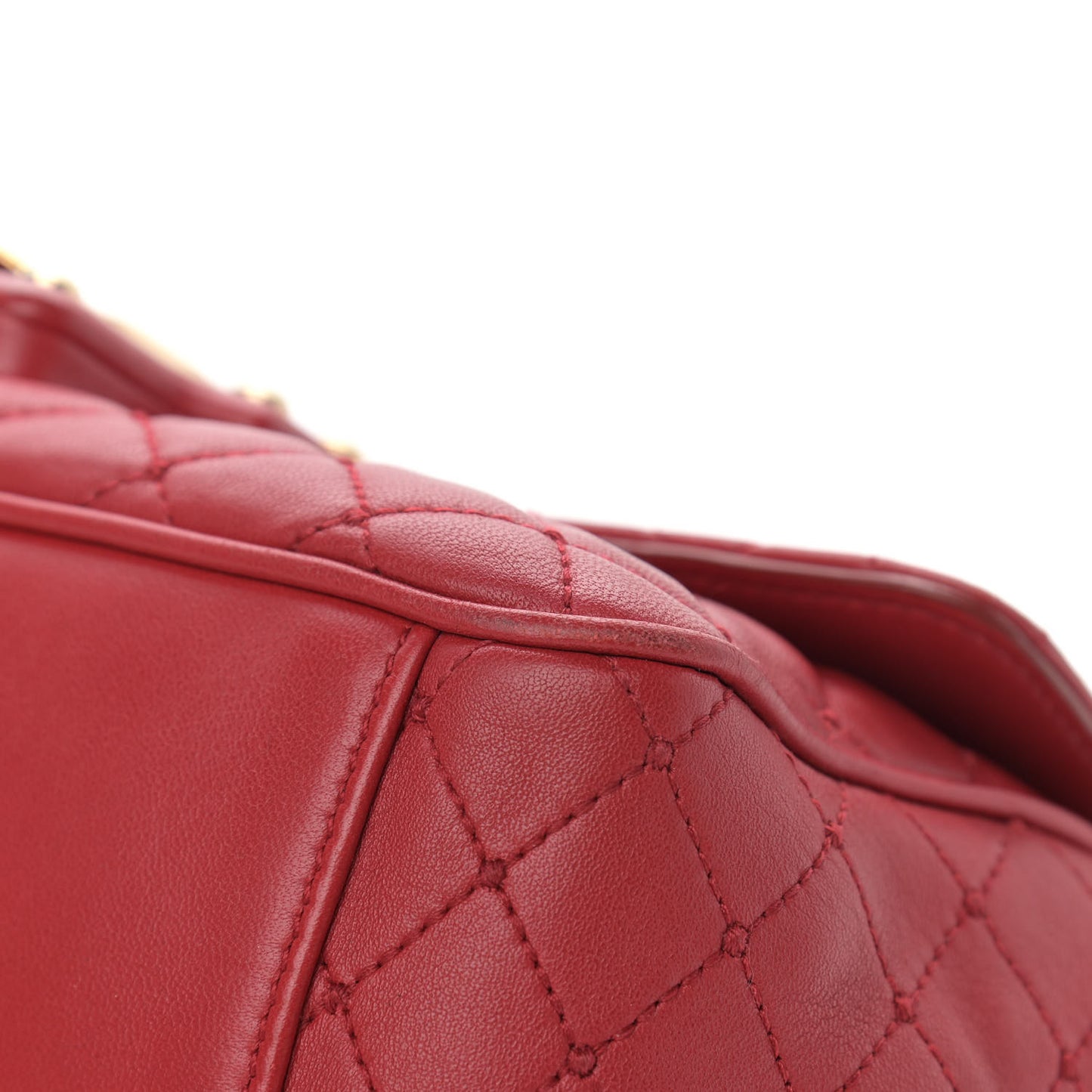 Lambskin Watersnake Embellished Lucia Shoulder Bag Red