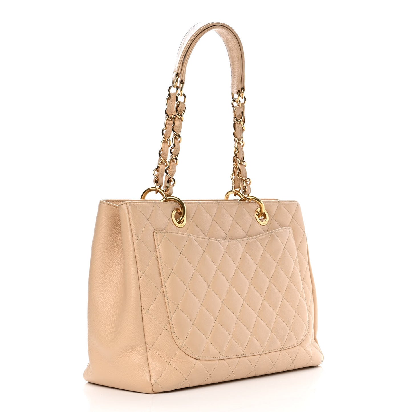 Caviar Quilted Grand Shopping Tote GST Beige Clair