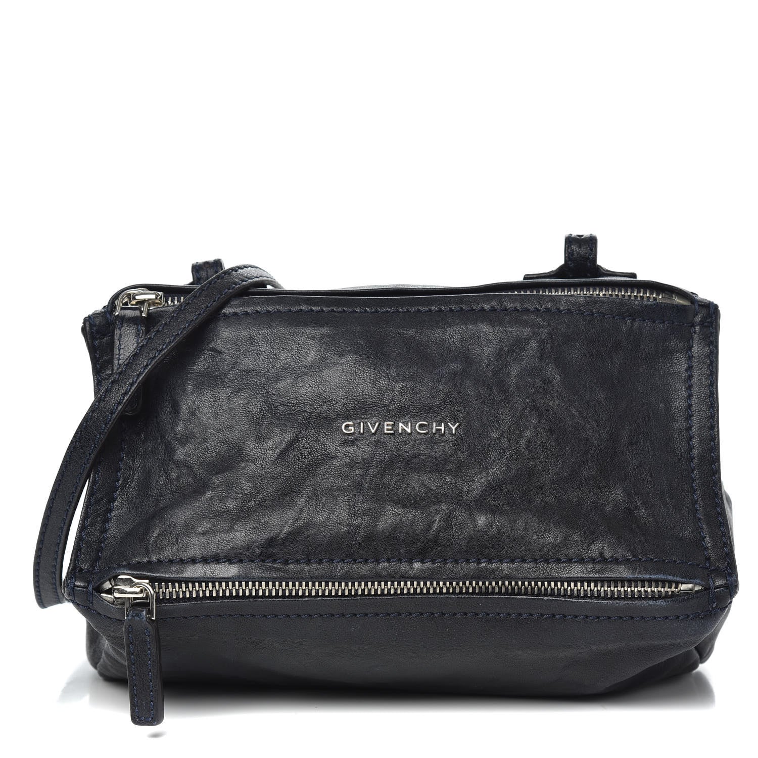 Givenchy Tumbled Sheepskin Small Pandora Navy 1 of 11