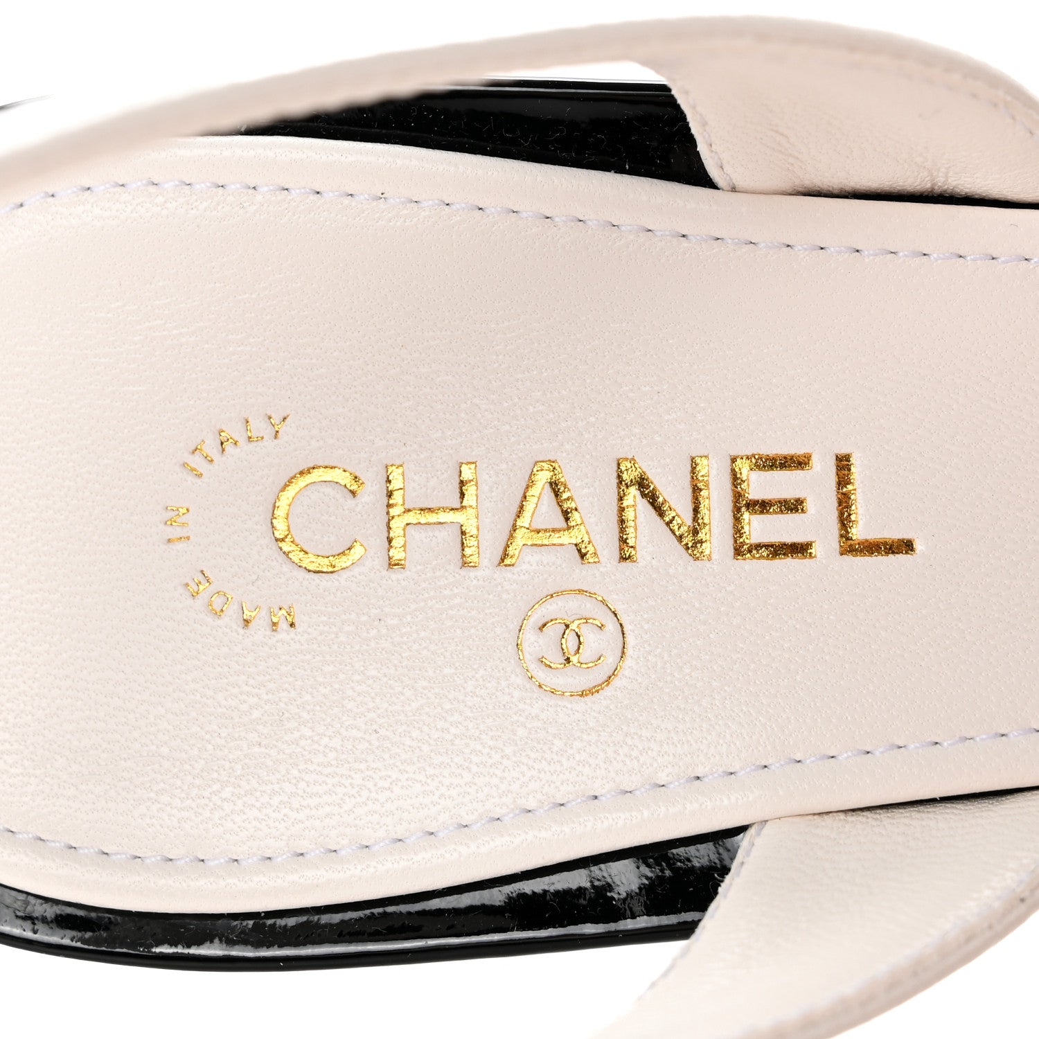 Chanel Lambskin Patent Cap Toe CC Apple Slingback Pumps 41 White Black 7 of 8