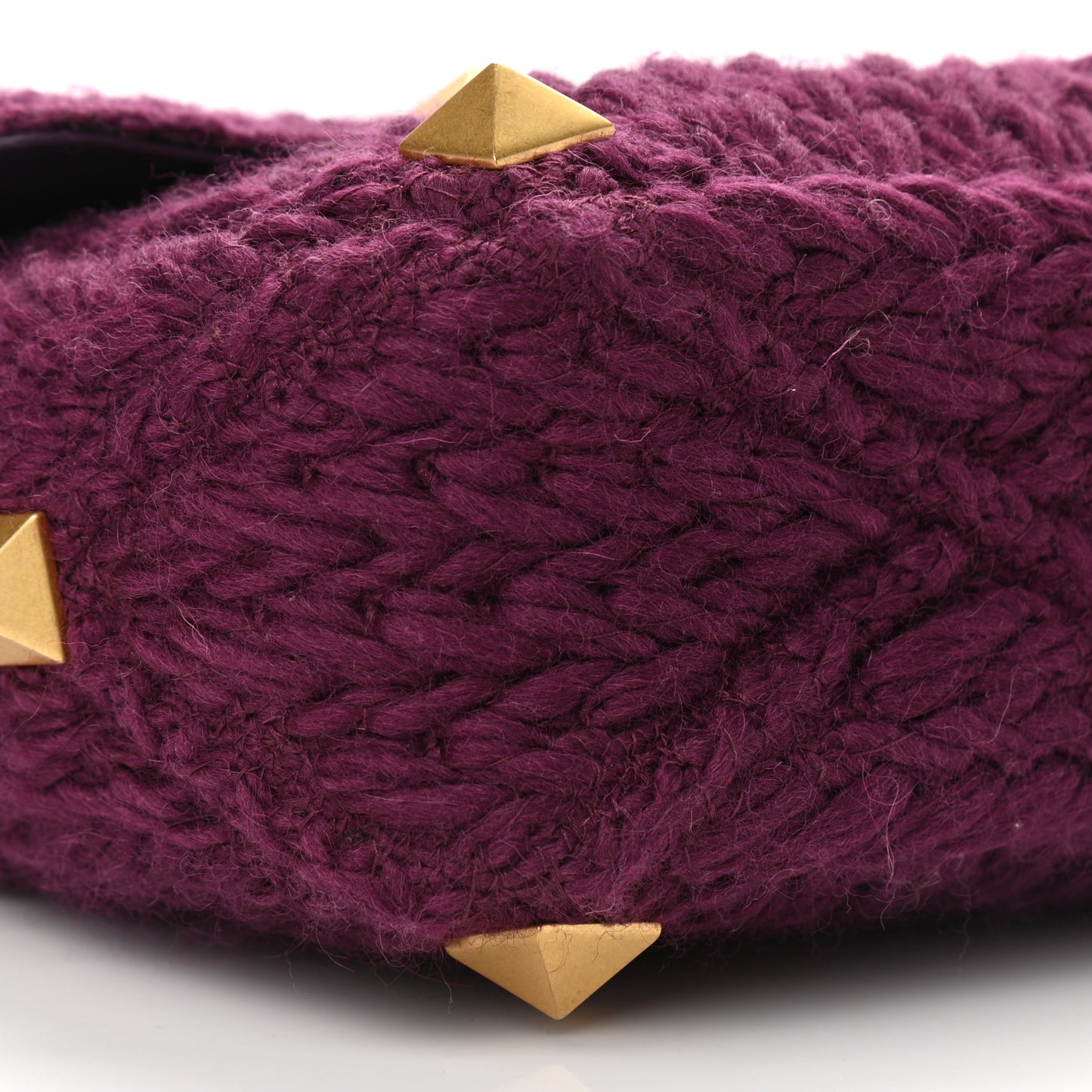 Cashmere Large Roman Stud Shoulder Bag Ripe Plum