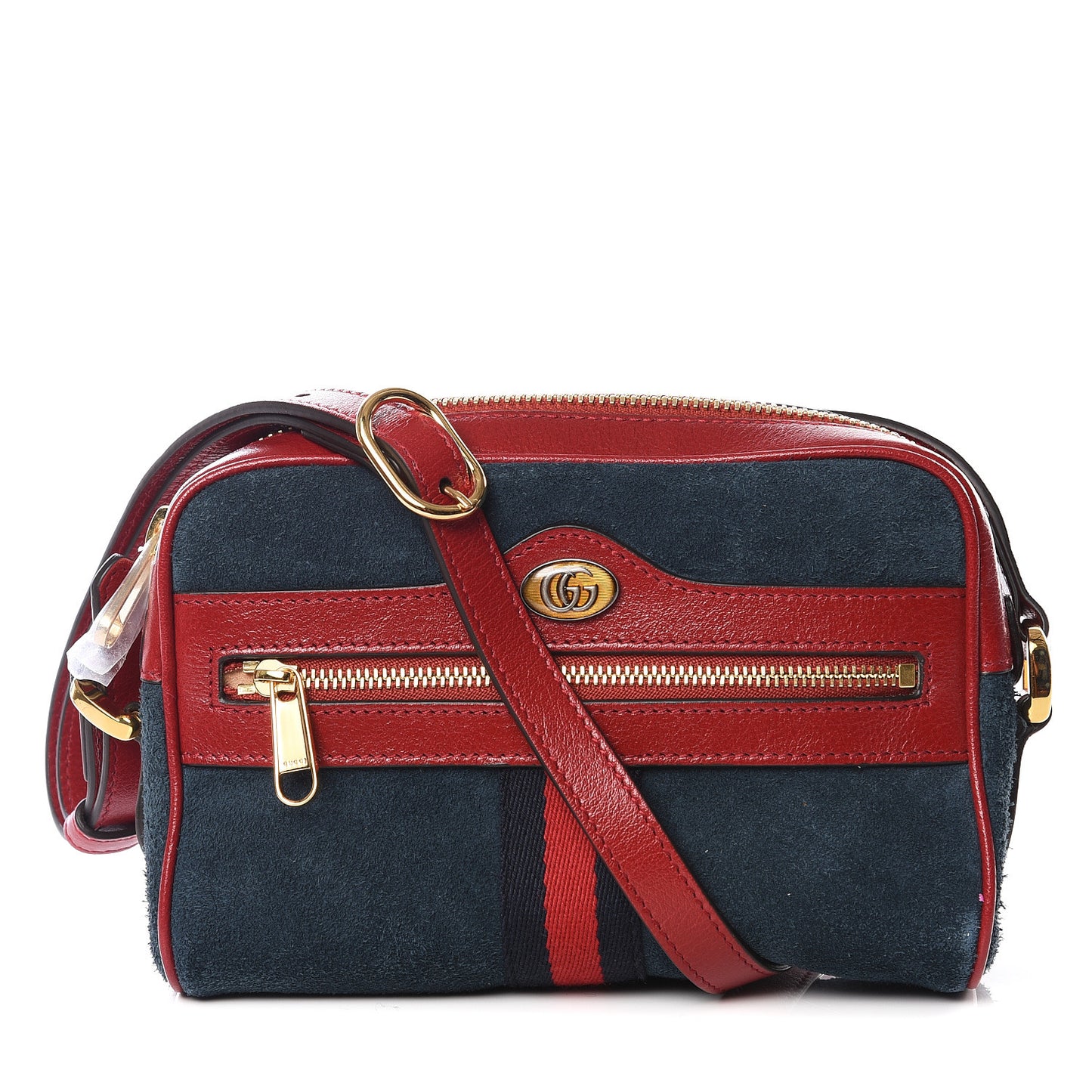 Suede Calfskin Web Mini Ophidia Shoulder Bag New Blue Romantic Cherry