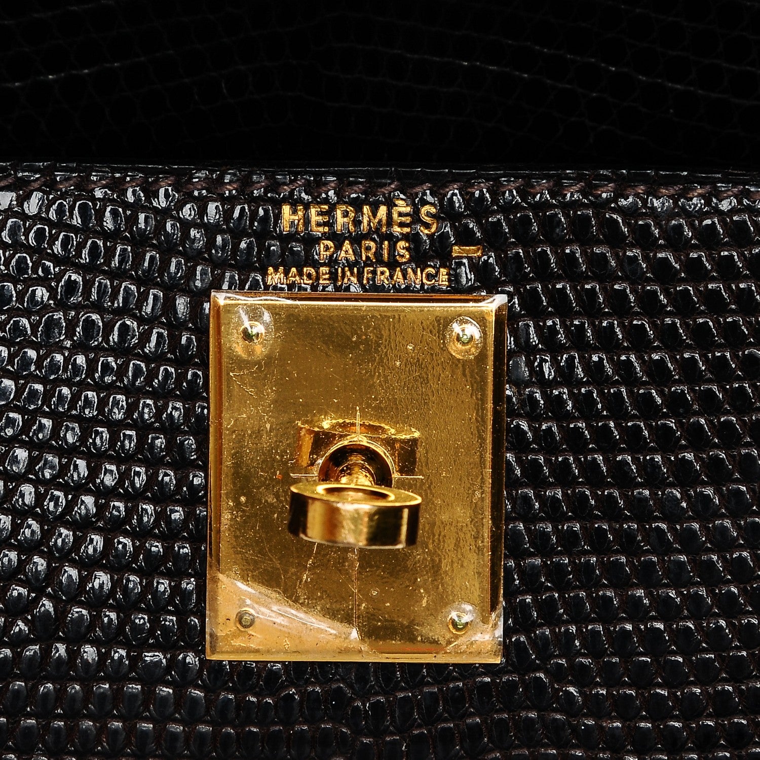 Hermes Shiny Lizard Kelly 28 Havane 16 of 20