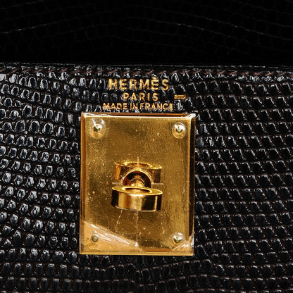 Hermes Shiny Lizard Kelly 28 Havane 16 of 20