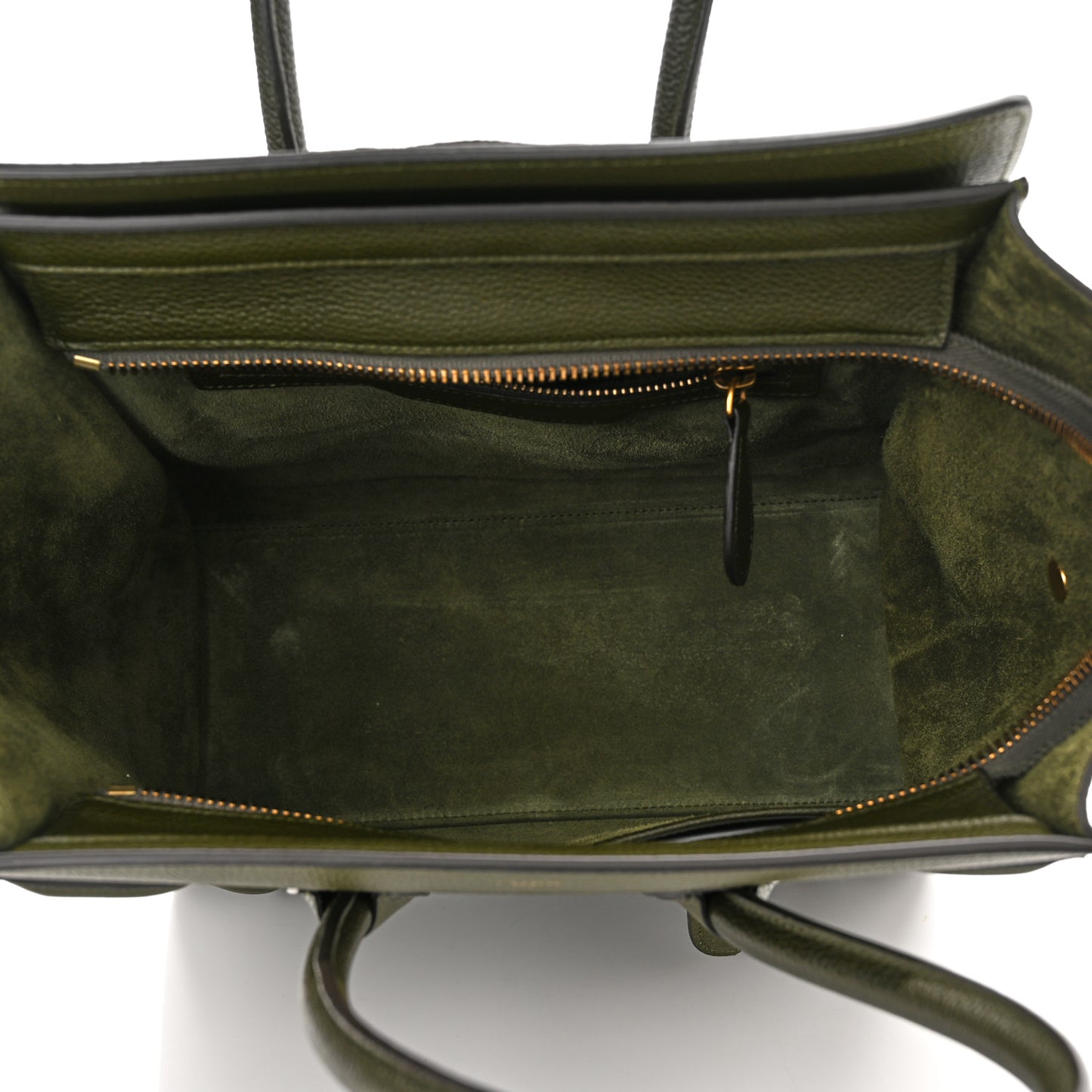 Drummed Calfskin Micro Luggage Khaki