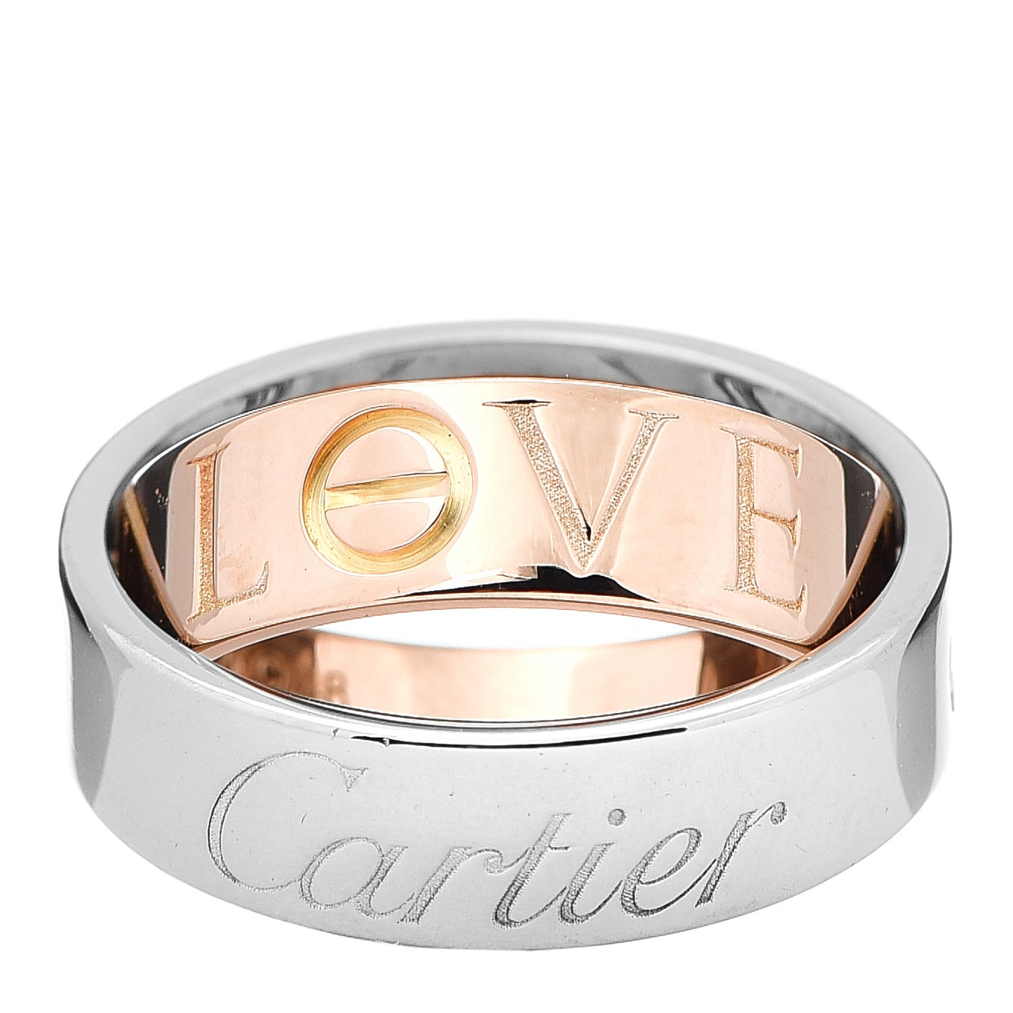 18K White Pink Gold 5.5mm Astro LOVE Ring 48 4.5