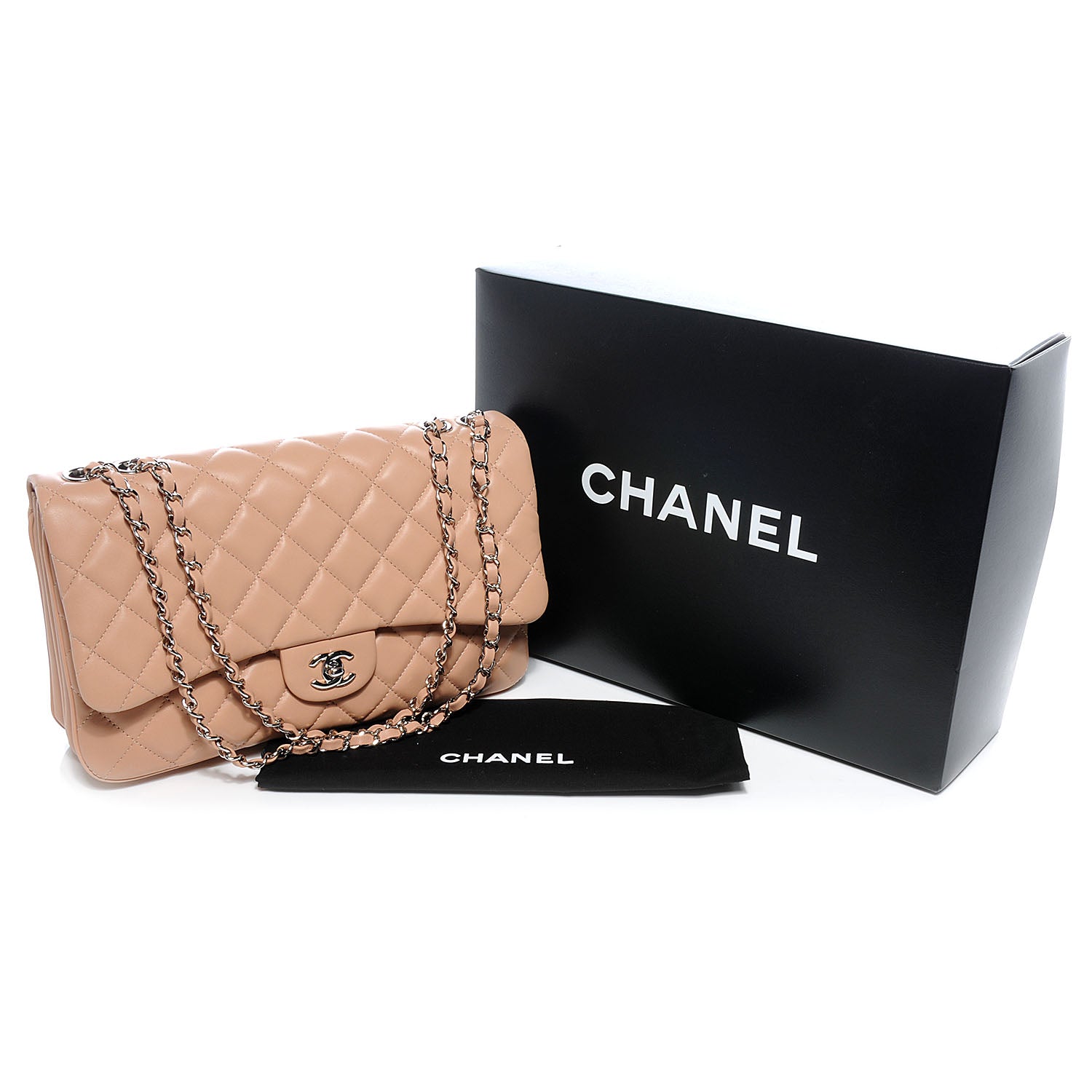 Chanel Lambskin Quilted Jumbo Chanel 3 Flap Beige 5 of 8
