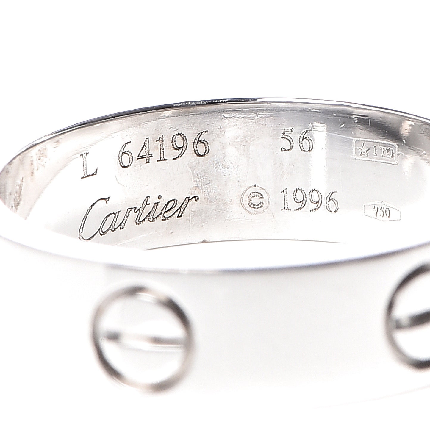 18K White Gold 5.5mm LOVE Ring 56 7.5