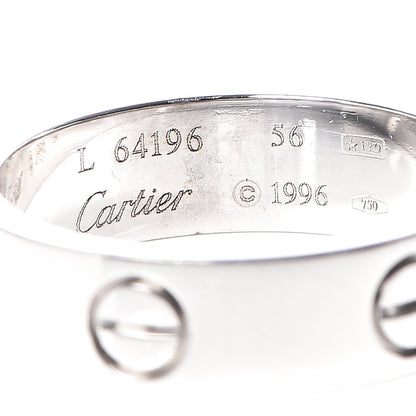 Cartier 18K White Gold 5.5mm LOVE Ring 56 7.5 5 of 6