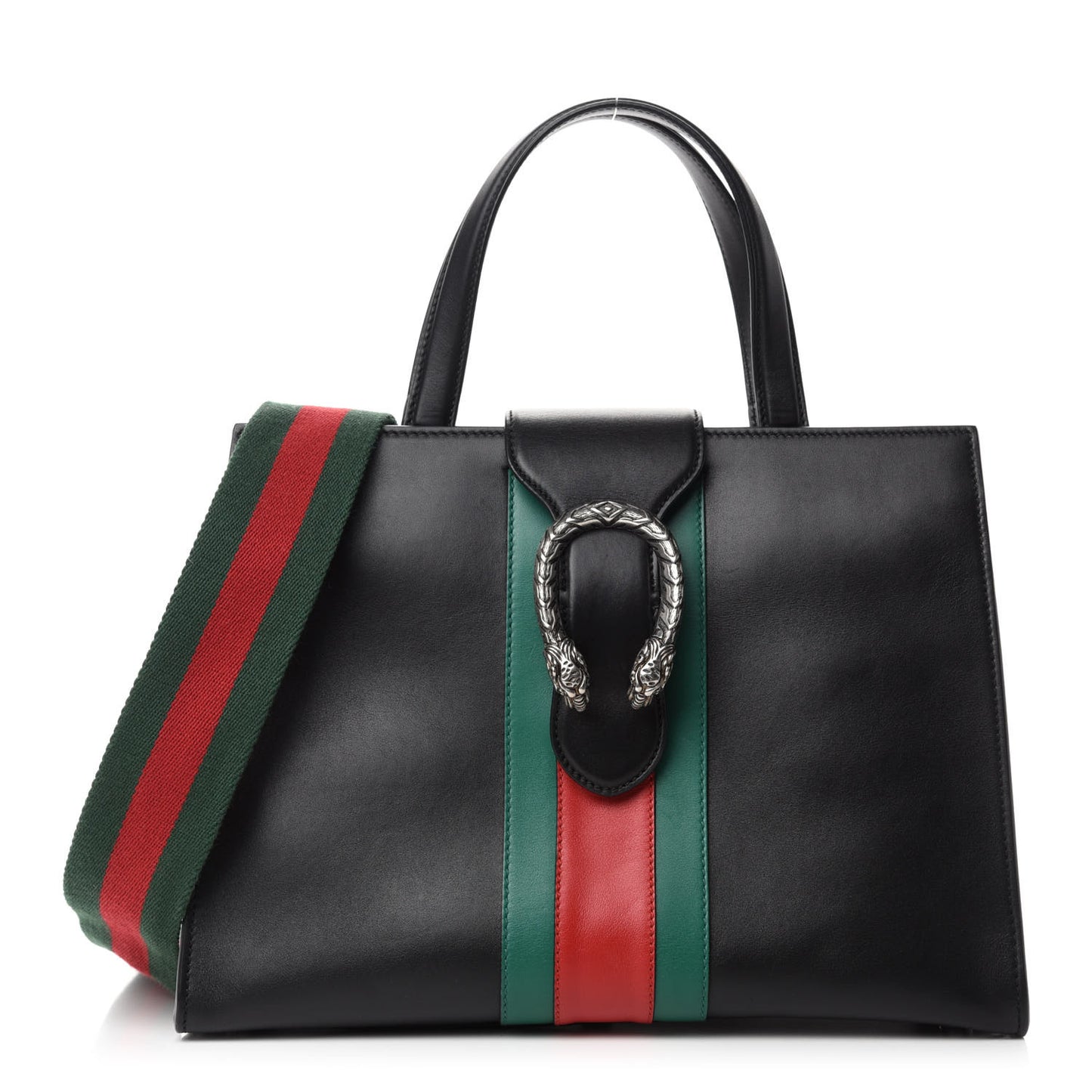 Calfskin Web Medium Dionysus Tote Bag Black