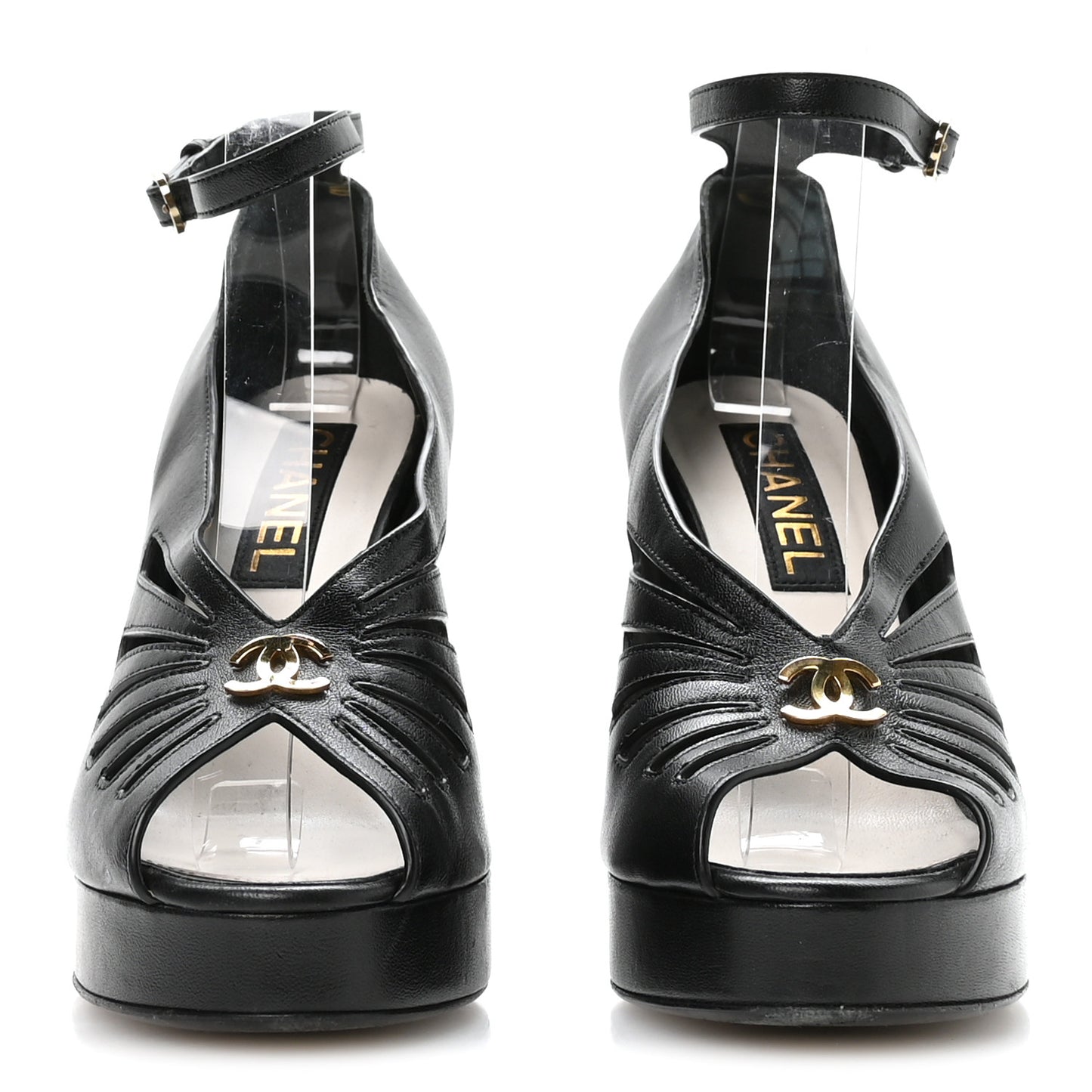 Nappa CC Platform Sandals 38 Black
