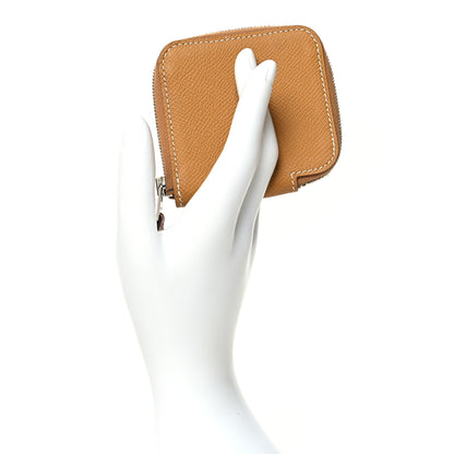 Hermes Epsom Silk'in Coin Purse Sesame 2 of 10