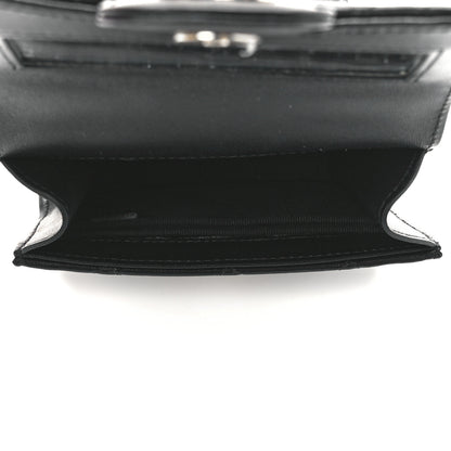 Chanel Lambskin Quilted Top Handle Flap Clutch With Chain Black 5 of 13