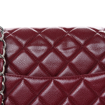 Chanel Caviar Quilted Jumbo Single Flap Dark Red 11 of 15
