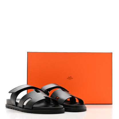 Hermes Calfskin Mens Chypre Sandals 41.5 Black 8 of 8
