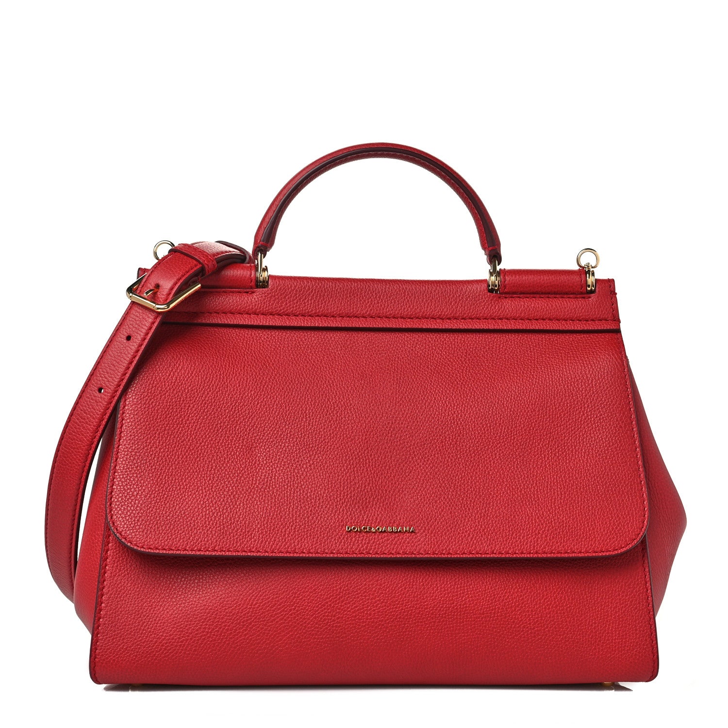 Dolce & Gabbana Calfskin Medium Sicily Soft Satchel Red 1 of 9