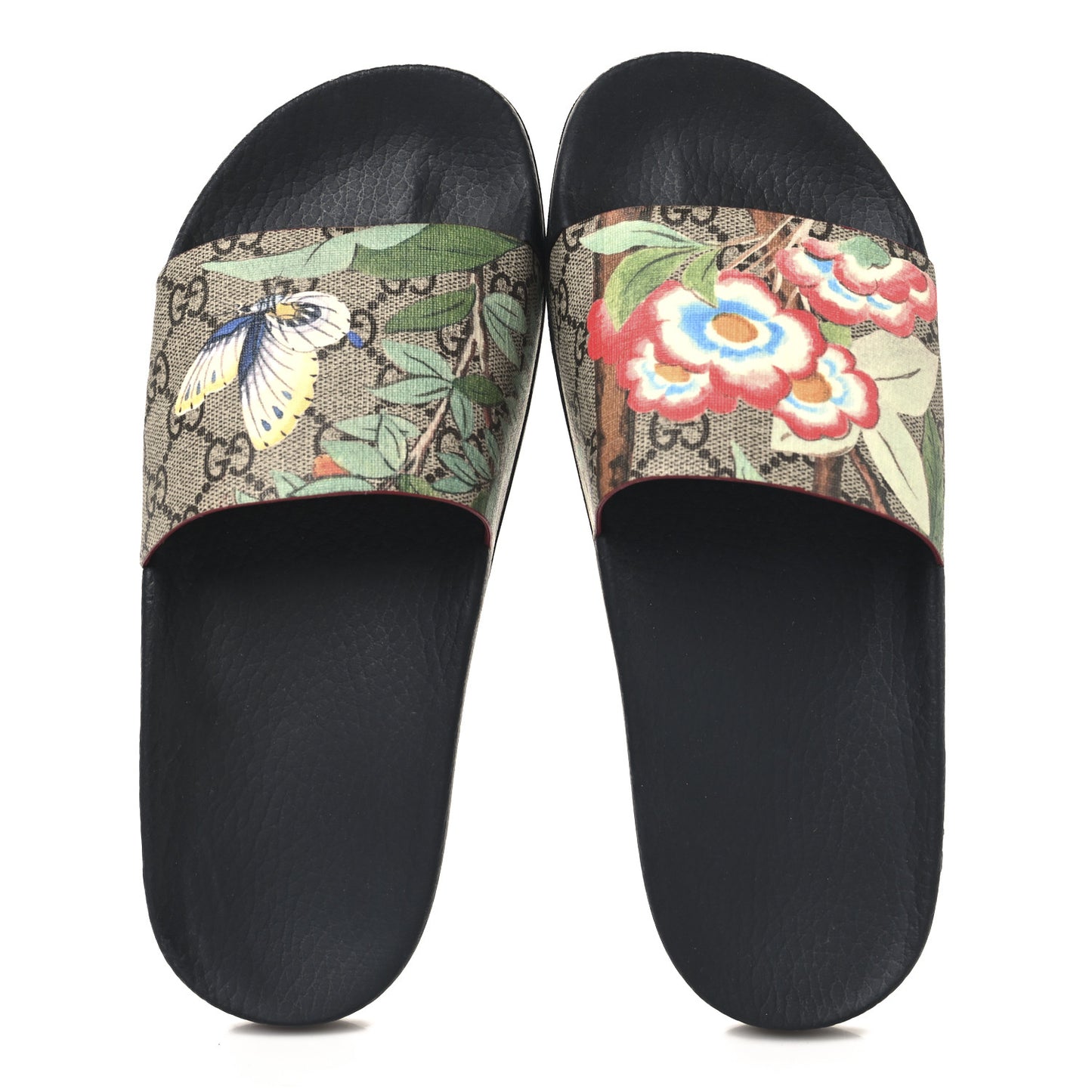 GG Supreme Monogram Tian Womens Slide Sandals 38 Beige Multicolor