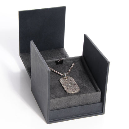 David Yurman Sterling Silver 18K Gold Black Diamond Starfish Dog Tag Necklace 4 of 4