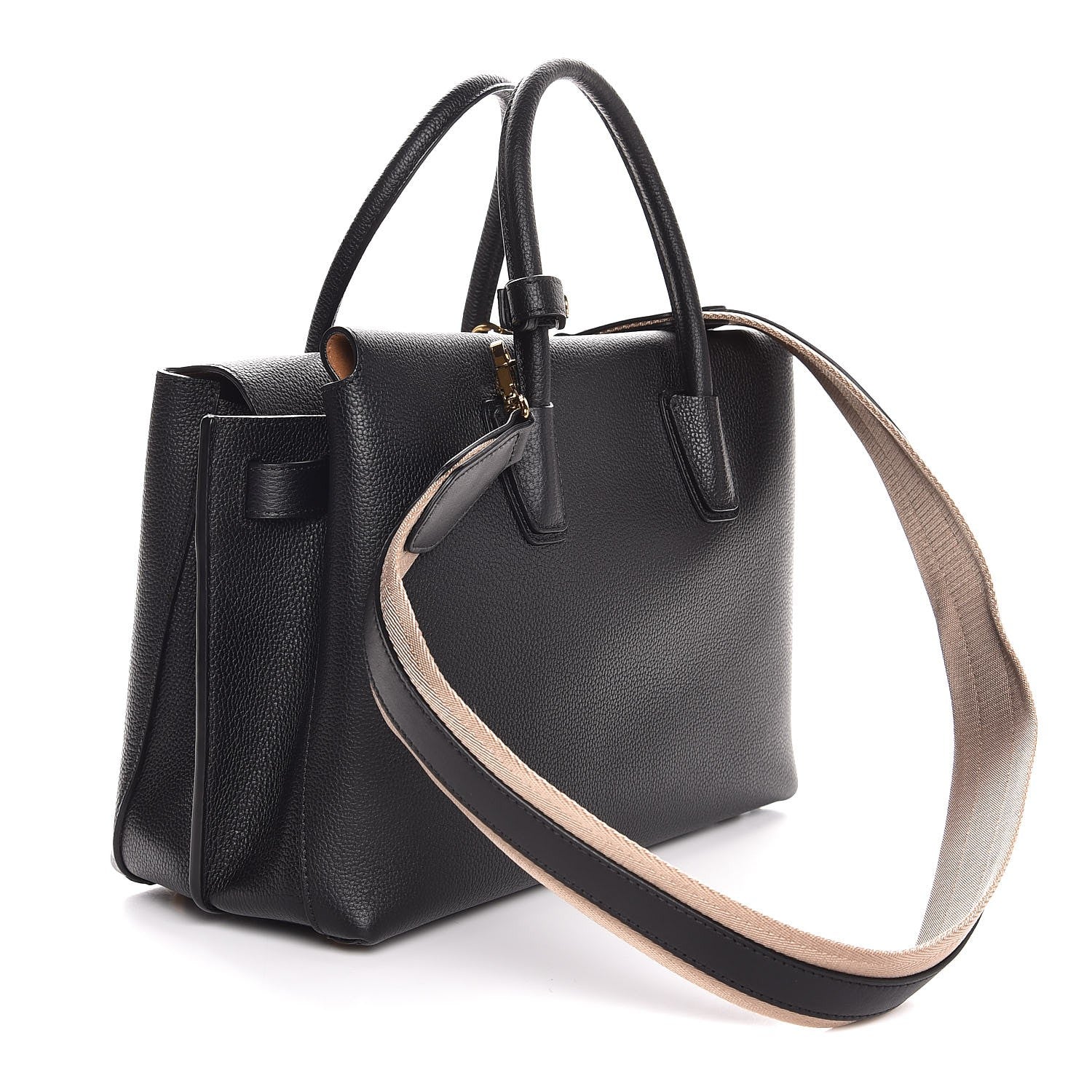 MCM Grained Calfskin Medium Milla Tote Black 2 of 8