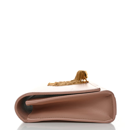 Saint Laurent Calfskin Classic Monogram Tassel Clutch Pale Blush 12 of 14