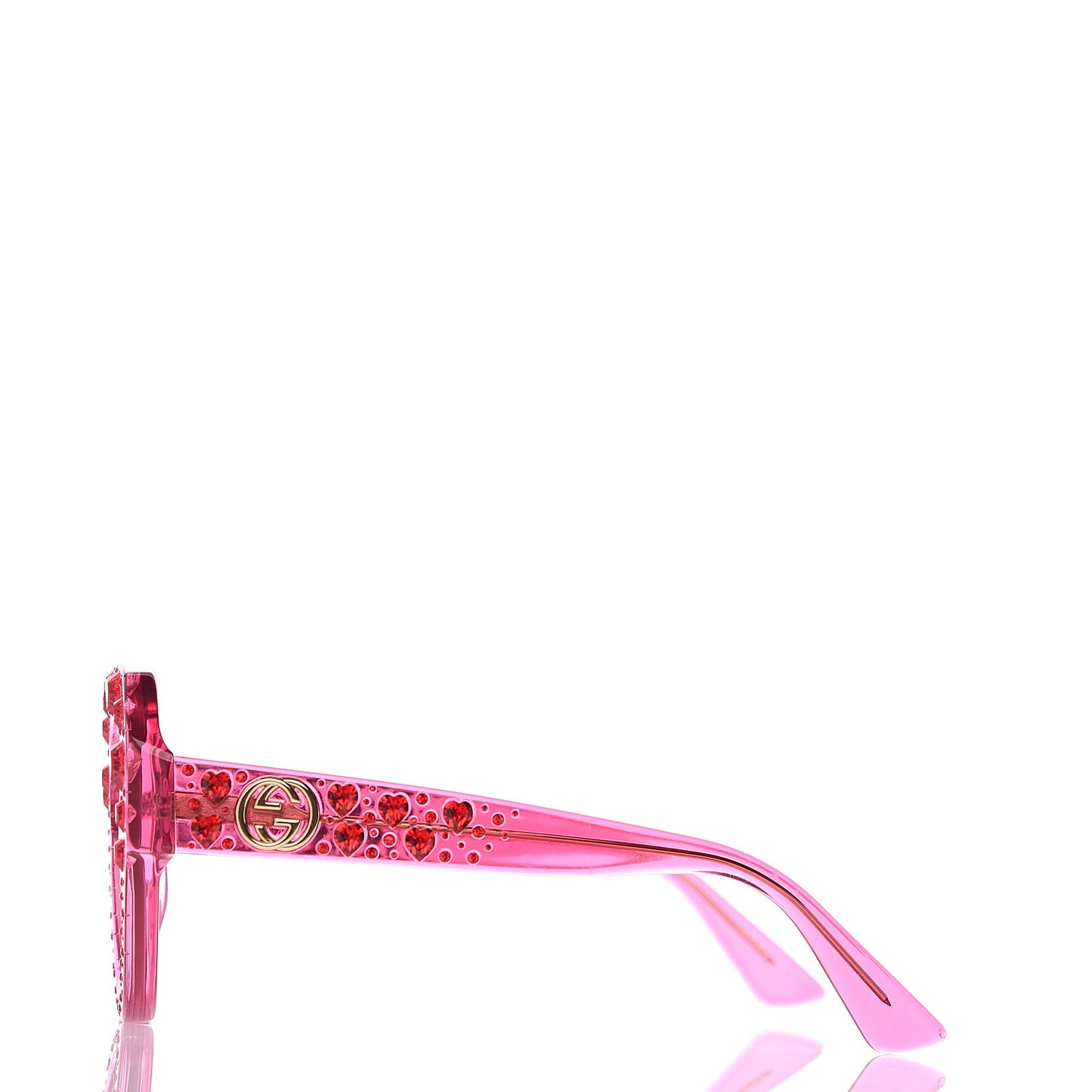 Crystal Heart Sunglasses GG0308S Red Pink
