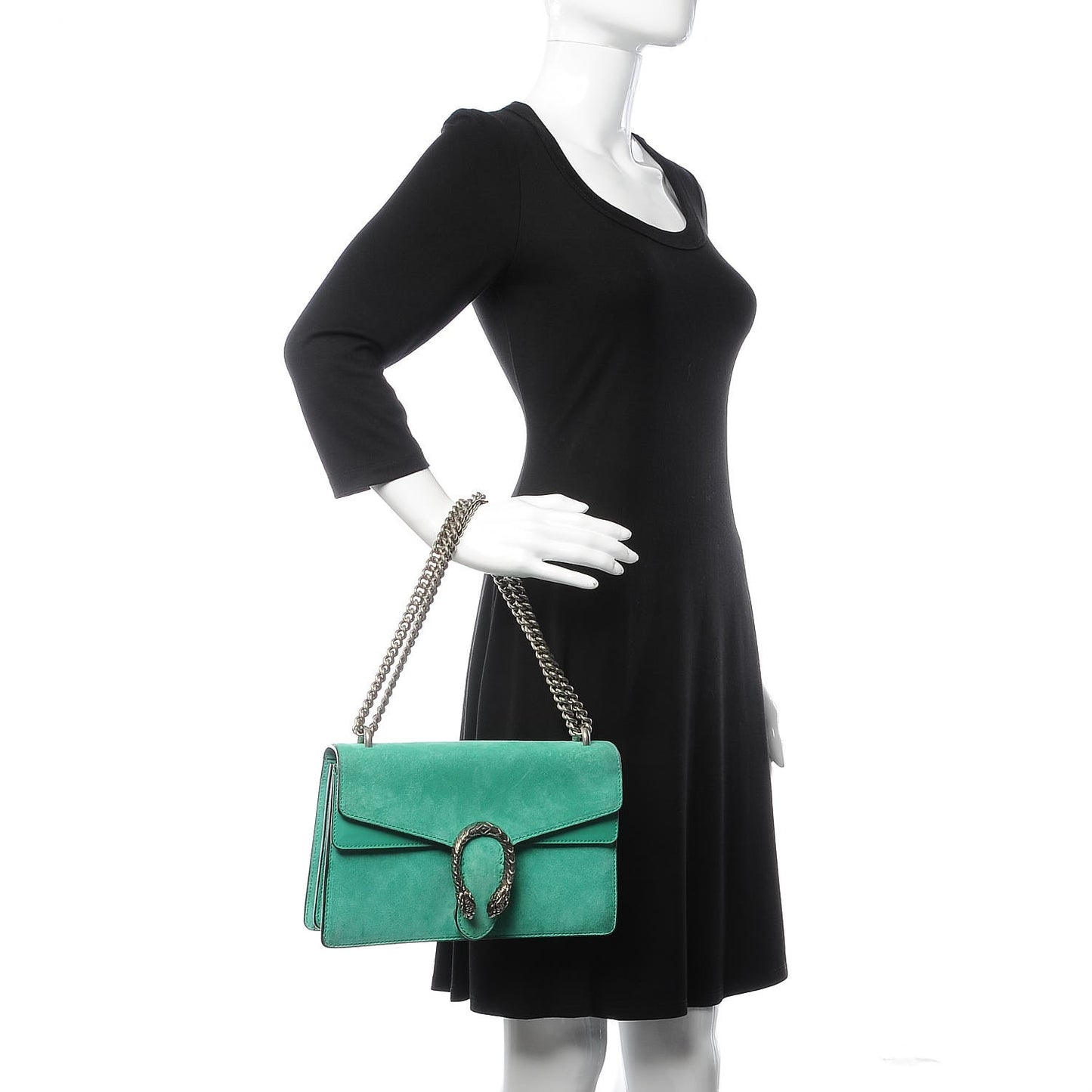 Suede Small Dionysus Shoulder Bag Green