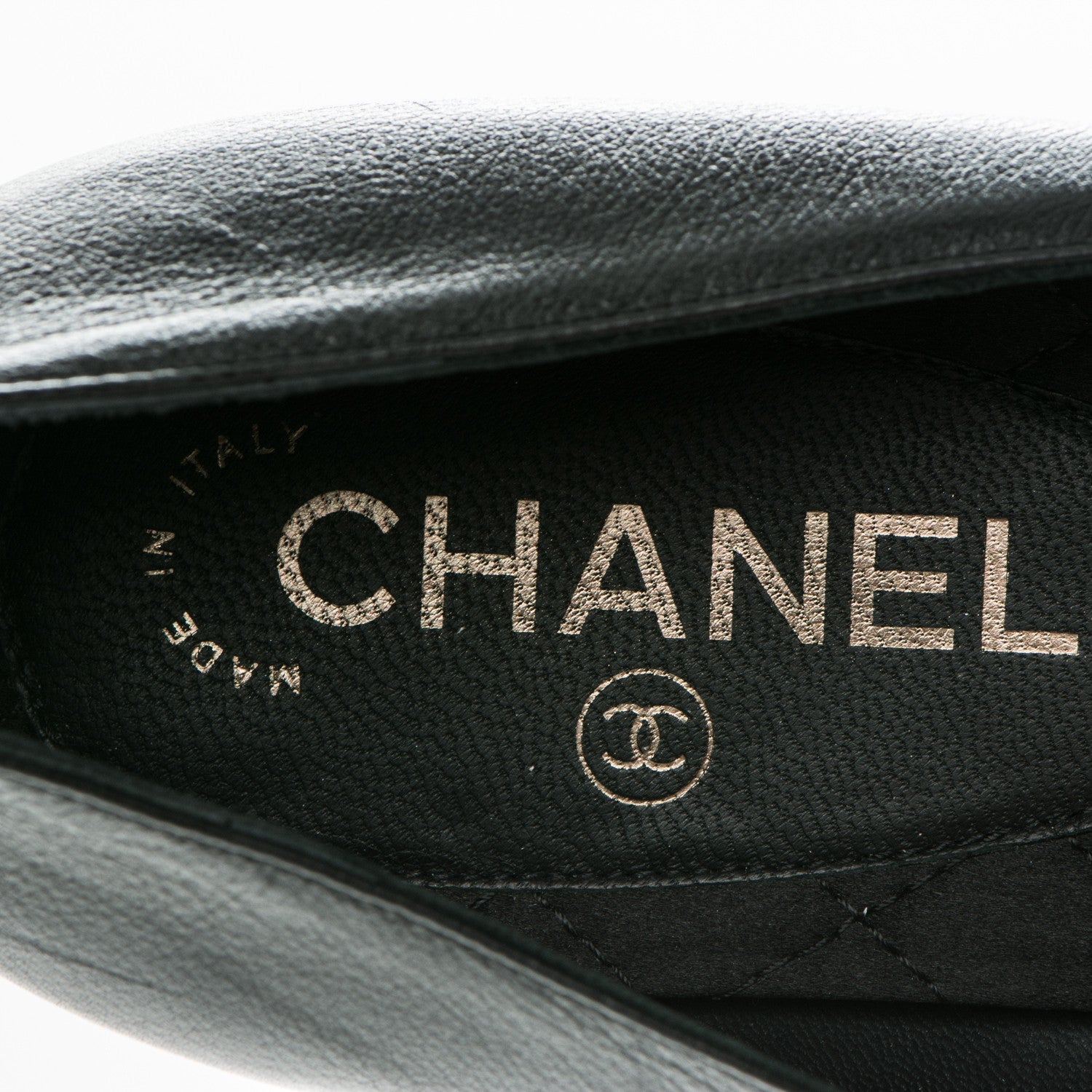 Chanel Patent Lambskin Crystal CC Cap Toe Ballerina Flats 39 Black 5 of 8