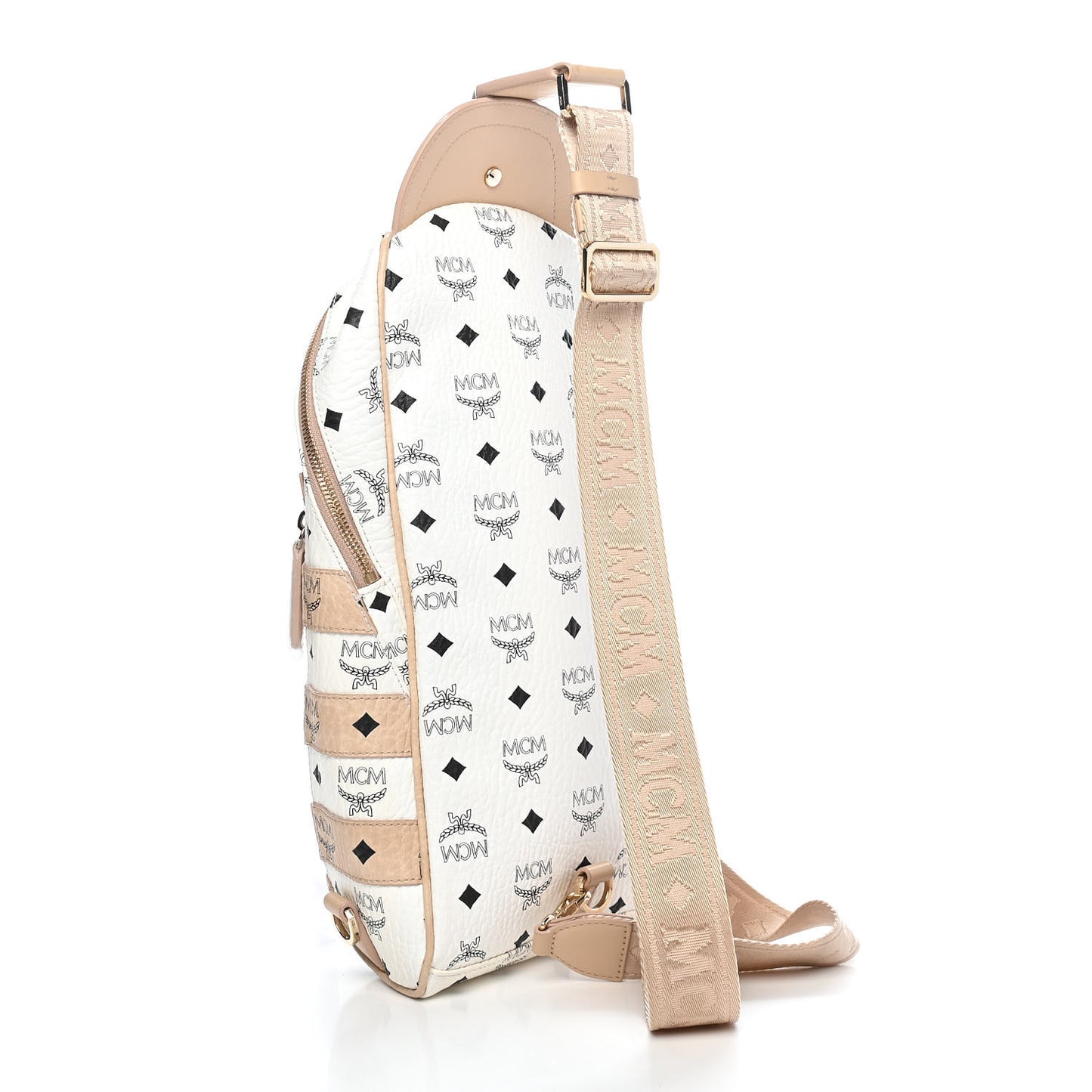 Visetos Spot Medium Sling Bag Beige White