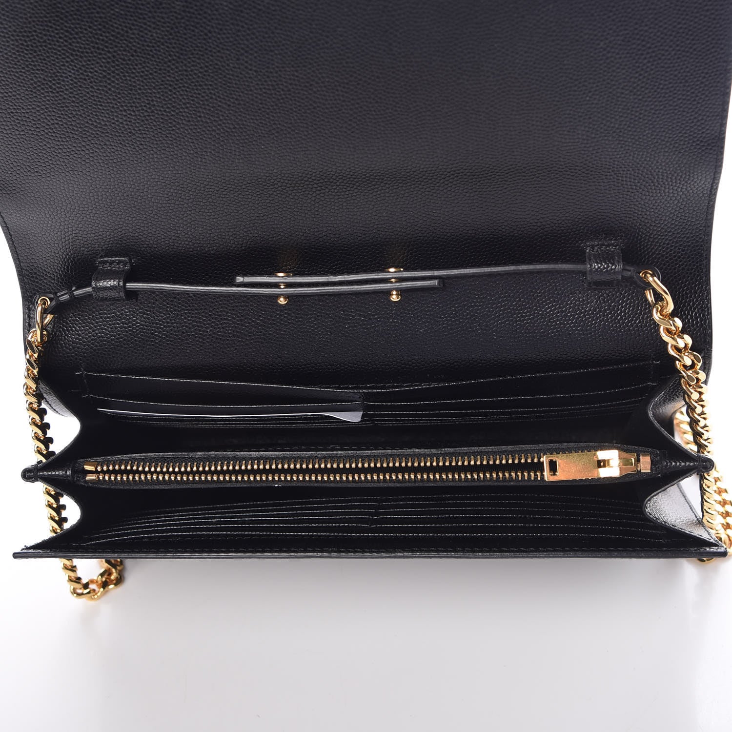 Saint Laurent Grain De Poudre Star Studded Monogram Wallet on Chain Black 5 of 10