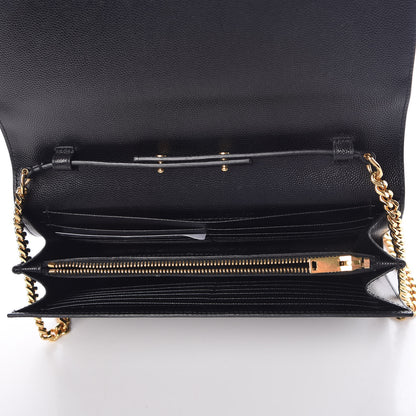 Saint Laurent Grain De Poudre Star Studded Monogram Wallet on Chain Black 5 of 10
