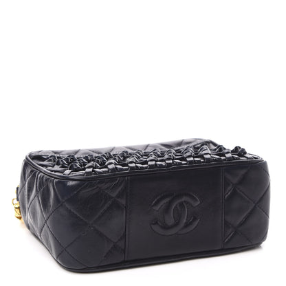 Chanel Lambskin Woven Quilted CC Camera Case Navy 4 of 12