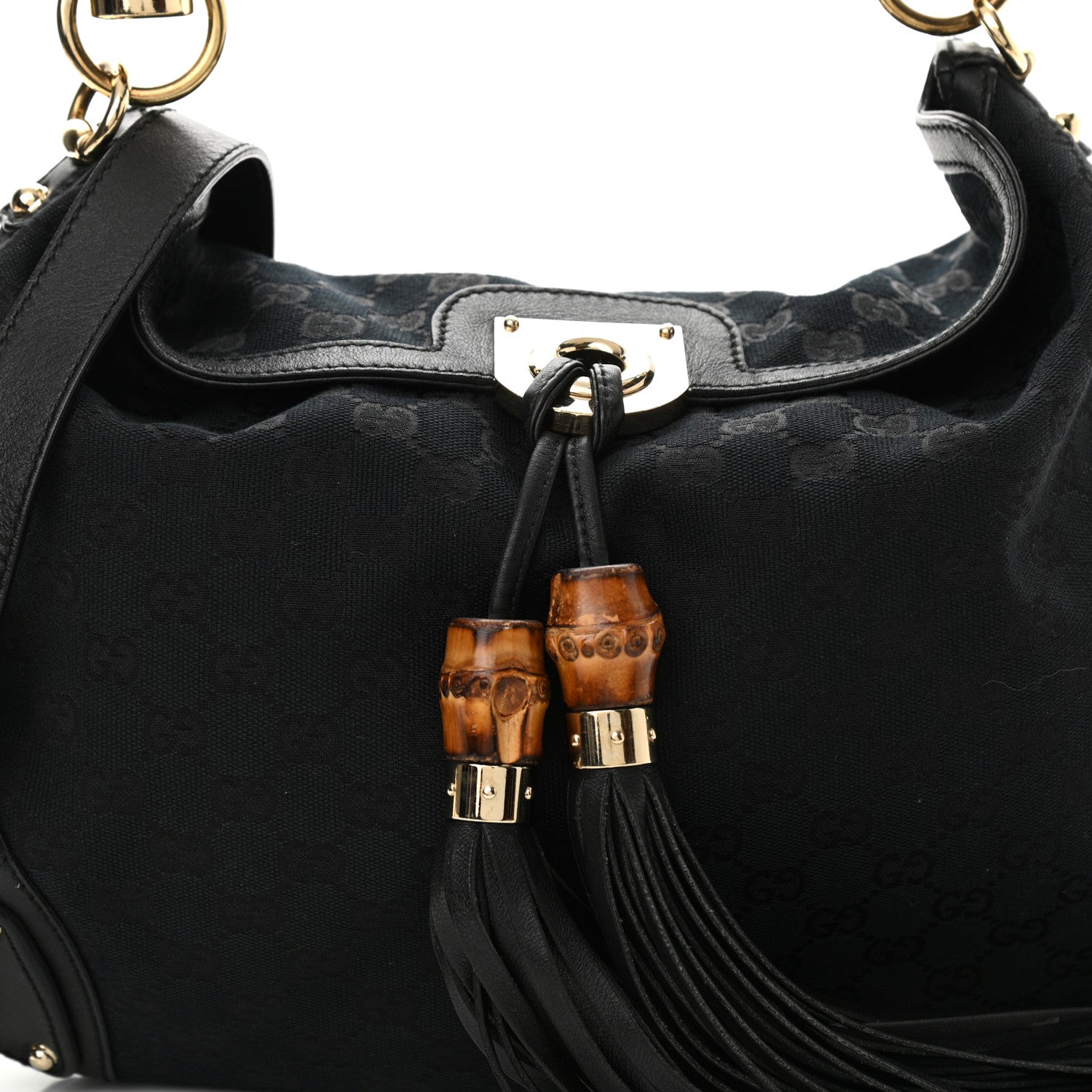 Gucci Calfskin Medium Indy Top Handle Hobo Black 8 of 10