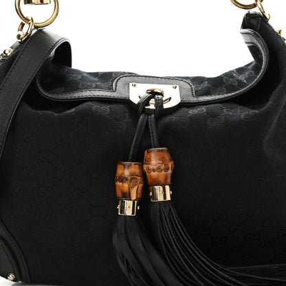 Gucci Calfskin Medium Indy Top Handle Hobo Black 8 of 10