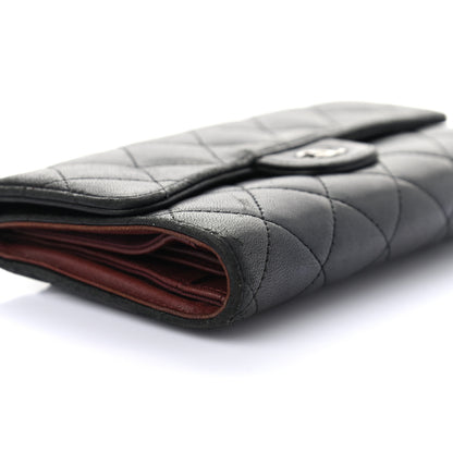 Chanel Lambskin Quilted Large Flap Wallet Black 8 of 14