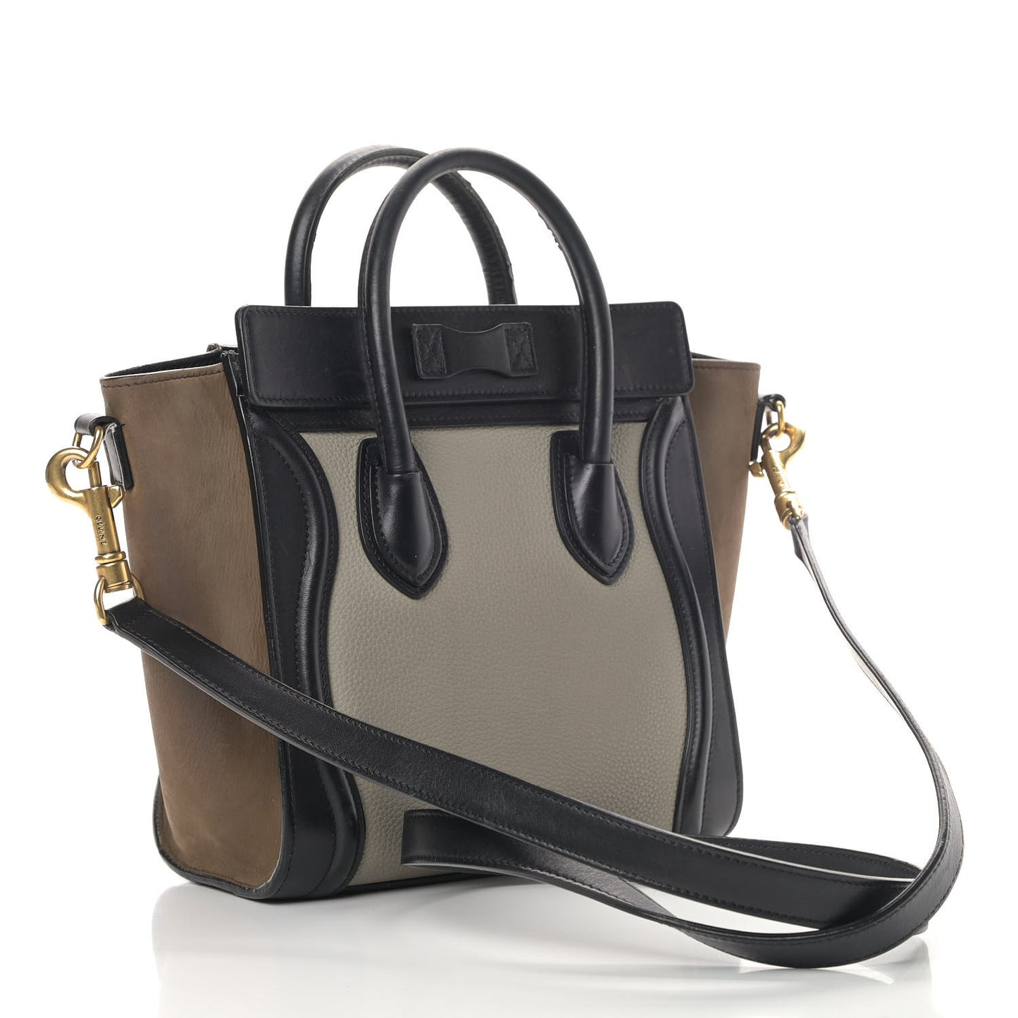 Smooth Drummed Calfskin Nano Tri-Color Luggage Stone