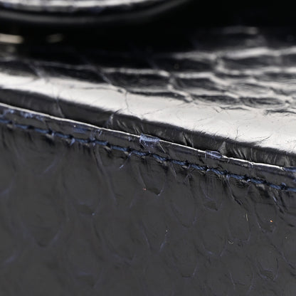Chanel Snakeskin Mini Rectangular Flap Navy Blue 11 of 12