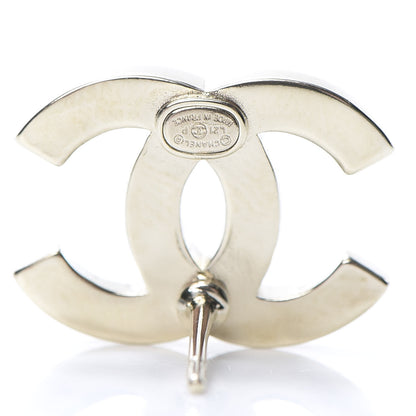 Chanel Crystal Metal CC Paris Button Stud Earrings Gold 4 of 5