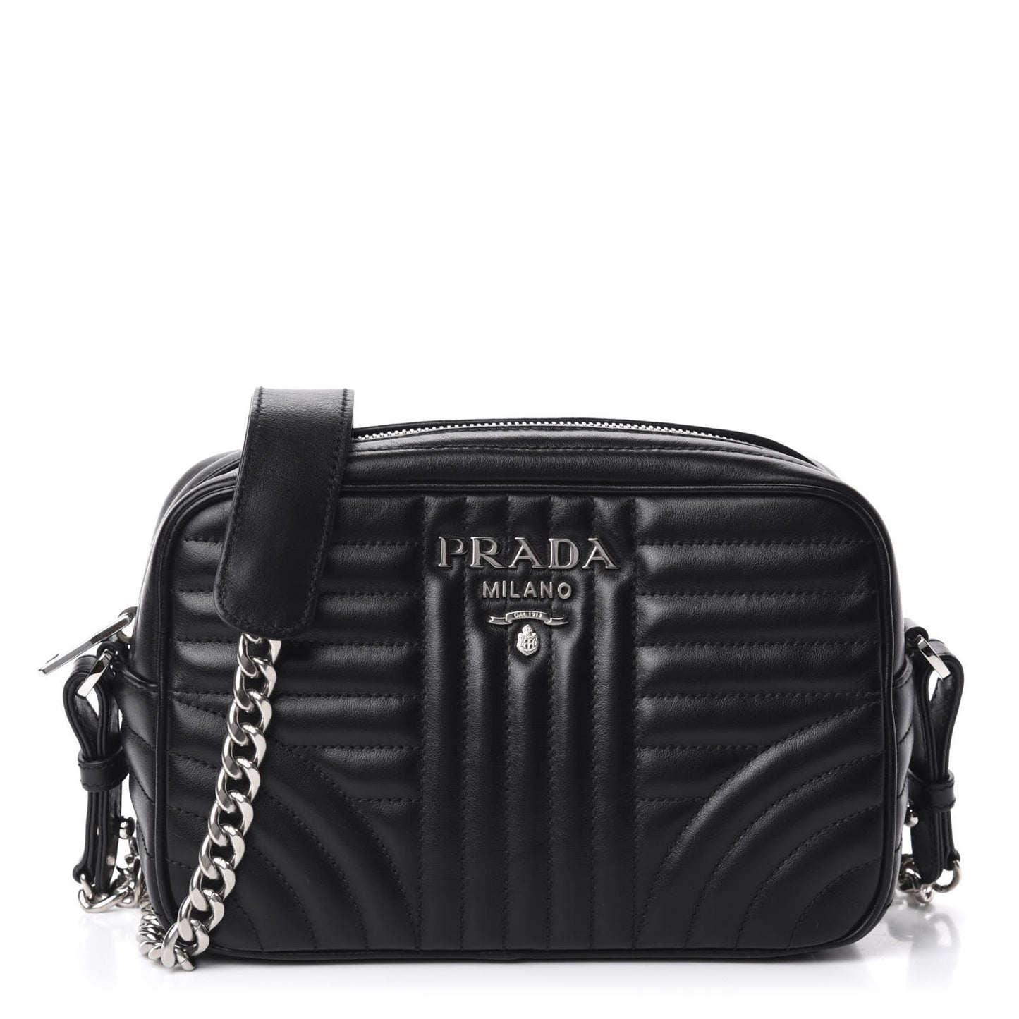 Soft Calfskin Diagramme Crossbody Bag Black