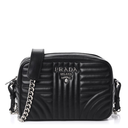 Prada Soft Calfskin Diagramme Crossbody Bag Black 1 of 9