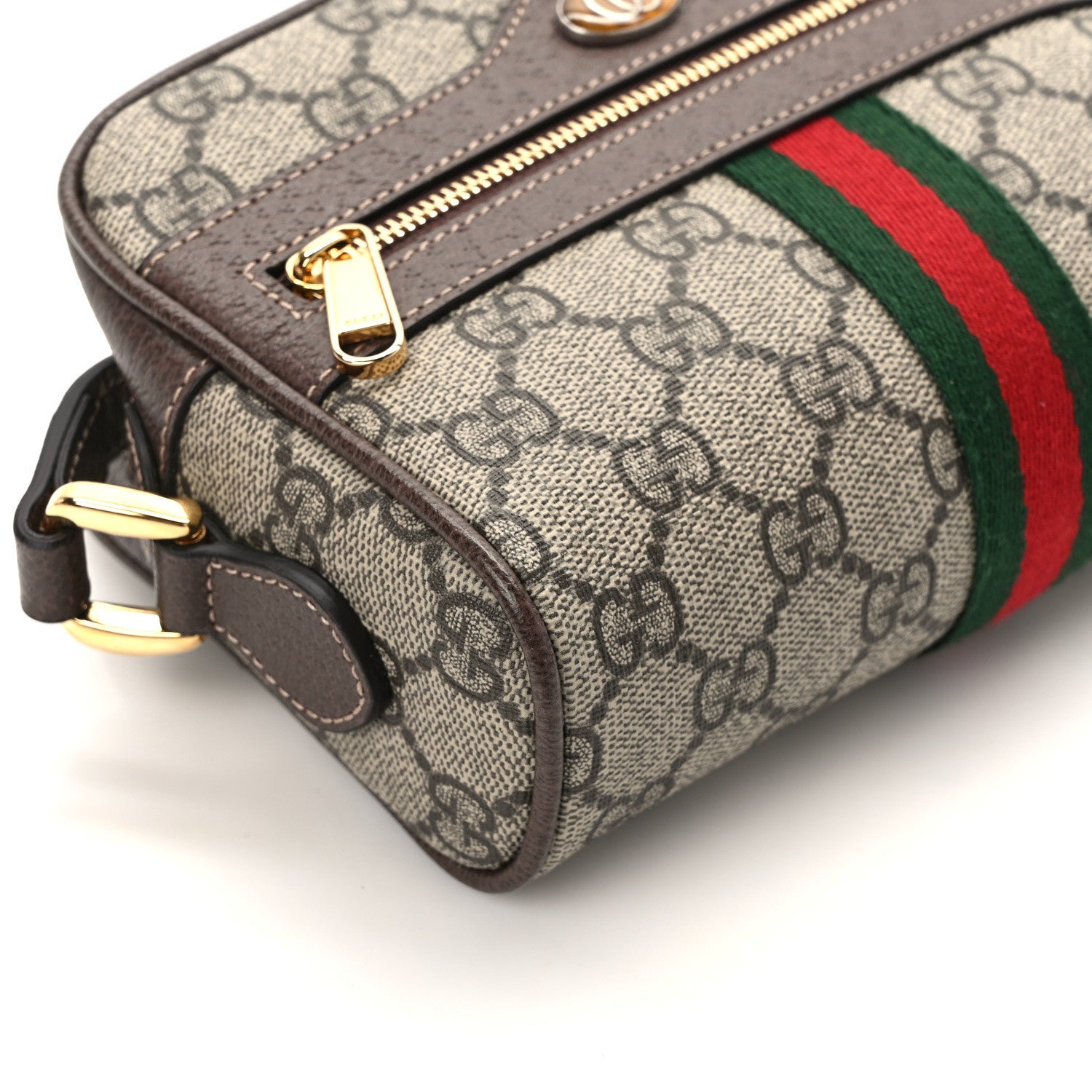 Gucci GG Supreme Monogram Web Mini Ophidia Shoulder Bag Brown 10 of 12
